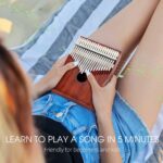 Kalimba Thumb Piano,YUNDIE Portable 21 Keys Mbira Finger Piano with Tune Hammer and Study Instruction,Musical Instruments Gift for Adult Beginners Professional(Brownish Red) (21...