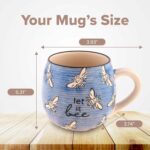 Karma Gifts Fiona Ceramic Mug - 16-Ounce Coffee Cup - Cute Mugs for Women and Men - Bee