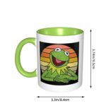 Kermit Cartoon The Frog Muppet Character Ceramic Coffee Mugs For Women Men Birthday Christmas Gift For Mom Dad Grandparents Friend Bestie Sister Green