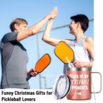 Lifecapido Pickleball Insulated Coffee Mug, Christmas & Birthday Gift for Pickleball Player, Lover, Coach or Fan (12oz, Rose Gold)