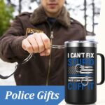 Lifecapido Police Gifts for Men, I Can't Fix Stupid But I Can Cuff It 20oz Coffee Mug, Police Officer Correctional Officer Birthday Christmas Gifts for Men Police Dad Husband...