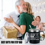 Lifecapido Step Dad Gifts, Even though I'm Not From Your Sack 12 oz Stainless Steel Coffee Mug with Handle, Father's Day Birthday Christmas Gifts for Step Dad Bonus Dad from...