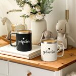 LiqCool Godparents Proposal Gift, Godmother & Godfather Mug Set with Keychain, Godparents Gift for Godmother Godfather, Will You be My Godparents Proposal, Christmas Baptism 12...
