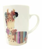 Llama love mug, 10 oz Mug, gifts for Women, fancy animal designs, Wedding Gift, pottery (Llama design2), Medium, LH005