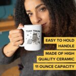 LookHUMAN Team Trash Coffee Mug - Funny Coffee Mugs Adult Humor, Double Sided Print Ceramic Coffee Cups as Raccoon Gifts & Possum Gifts, Dishwasher Safe Novelty Coffee Mugs for...