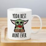 LOZACHE Aunt Gifts from Niece Nephew, BAE Best Aunt Ever Baby Yodas Coffee Mug, Mothers Day Birthday Gifts for Great Aunt Auntie Appreciation Present, 11oz White (Yodas Aunt)