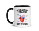 Medical Student Coffee Mug Gifts Pre Medical - Premed Student Pre Med - Funny Gag Gifts For College Medical School -My Right Ventricle (11 oz, Red)
