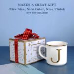 Miicol Ceramic Coffee Mug 16 oz, Monogram Coffee Cup, Golden Initial Tea Mug, Personalized Tea Cup, Unique Gift, Large Mug for Home, Office, Letter J