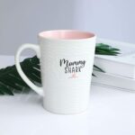Mommy Shark 16 oz Coffee And Tea Cups,For Mom Mother's Day Valentine's Day/Anniversary/Birthday Ceramic Funny Mugs (Pink)
