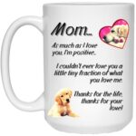 Mom's Love Mug - Mother's Day Mug, Mother's Day Gifts, Mother's Day Gifts for Mom, Mother's Day Gifts From Daughter, Mother's Day Gifts From Son Ver. 1 (White, 15 oz.)