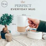 Mora Ceramics 12oz Coffee Mug Set of 4 - Ceramic Tea Cups with Handle - Microwave and Dishwasher Safe, Perfect For Cup or Mug Lovers - Rustic Matte Glaze, Modern Design Mugs -...