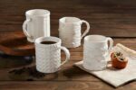 Mud Pie 16 oz Woven Ceramic Mug, White