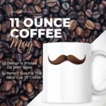Mustache Brunette Mug - Father's Day Gift Mug Easy Gift Idea For Dad - 11 Oz Coffee Mug Great Gift For Holiday Birthday Christmas - Premium Ceramic Dye Sublimation Mug - Printed...
