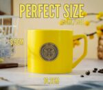 Onebttl Bee Gifts Coffee Mug for Men and Women, Ceramic Mug with Golden Badge, 15oz/450ml Mug for Birthday, Christmas