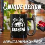 Onebttl Grandpa Gifts Fishing Coffee Mug, Grandfather Gift from Granddaughter and Grandson, 13.5oz/400ml Funny Ceramic Mug for Christmas, Father's Day - Reel Cool Grandpa