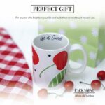 Pavilion - Life Is Sweet - 18 Oz 532 mL Cherries Cherry Tree Novelty Playful Fun Vintage Polka Dot Hot Cold Coffee Mug Tea Cup Big Handle Drinkware
