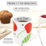 Pavilion - Life Is Sweet - 18 Oz 532 mL Cherries Cherry Tree Novelty Playful Fun Vintage Polka Dot Hot Cold Coffee Mug Tea Cup Big Handle Drinkware