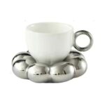 Personalized Mug Silver Ceramic Mug Coffee Cup For Drinking Tea In The Afternoon Nordic Style Teacher Gift (A-Silver Ceramic Coffee Mug)