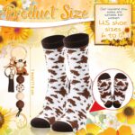 Pickmesh 4 Pcs Highland Cow Coffee Mug Gifts Set Include 11 oz Highland Cow Cup Spoon Keychain Socks for Women man Graduation Birthday Mother's Day Gifts Set(Sunflower)