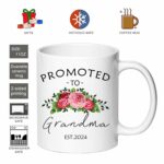 Promoted To Grandma 2024 Coffee Mugs, Grandma EST 2024 Coffee Mug for Woen, Gifts for Grandma from Grandchildren Grandkids, Grandma Pregnancy Announcement Gifts Mug (Grandma mug)