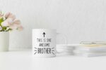 QASHWEY This is One Awesome Brother Coffee Mugs Mug, Brother Birthday Christmas Wedding Gifts from Sister Brother,Inspirational Brother Gift Double Side Printed Ceramic Mug Cup...
