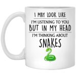 Q.PaddyShops Snake Gift, Snake Mug, Funny Snake Gifts, Snake Gifts For Him, Her, Gift For Snake Lovers, Snake Owner, Thinking About Snakes Coffee Mug 11oz (MUG-K7JNSRTKUF-11oz)