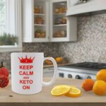 Rave Keto Mug Keep Calm & Keto On Coffee Mug Gift Tea Beverage Cup Novelty Gag Humorous Funny