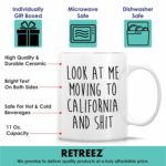 Retreez Funny Mug for Moving to California - Moving to California Gift - 11 Oz Ceramic Coffee Cup for Relocating to California - Humorous Farewell Gift For Birthday, Moving Away...