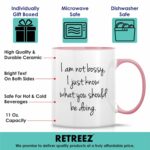 Retreez Funny Mug - I'm Not Bossy Just Know What You Should Be Doing 11 Oz Ceramic Coffee Mugs - Funny, Sarcasm, Motivational, Inspirational birthday gifts - White Mug with Pink...
