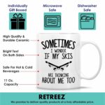 Retreez Funny Skier Mug - 11 Oz Ceramic Coffee or Tea Cup - Humorous Skiing Gift for Skiing Enthusiast, Winter Sport Lover, Skiing Dad - My Skis Are Thinking About Me Too Mug -...