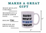 Rogue River Tactical Funny Sarcastic Coffee Mug Education is Important But Swimming Is Importanter Novelty Cup Great Gift Idea For A Swimmer Swim