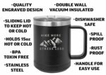 Rogue River Tactical Heavy Duty Stainless Steel Coffee Mug Tumbler With Lid Hike More Stress Less Novelty Cup Great Gift Idea For Employee Boss Coworker