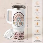 SANDJEST Mom Gifts for Women Mom Nutrition Facts Tumbler Stainless Steel 40oz with Handle Insulated Travel Cup Best Mom Ever Coffee Cup, Mother's Day Christmas Birthday Gifts...