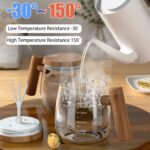 Self Stirring Coffee Mug, 400ML Self Stirring Mug Electric Mixing Mug High Borosilicate Glass Mixing Coffee Mug With 55° Constant Temperature Coaster Suitable for Coffee/Milk/Egg