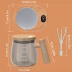 Self Stirring Coffee Mug, 400ML Self Stirring Mug Electric Mixing Mug High Borosilicate Glass Mixing Coffee Mug With 55° Constant Temperature Coaster Suitable for Coffee/Milk/Egg