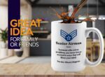 Senior Airman Coffee Mug 15oz White - Senior Airman Definition - Air Force Senior Airman US Pilot Chief Command Military Sergeant Gift For Him Man Dad Uncle