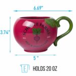Silver Buffalo The Office Schrute Farms Rustic Ceramic 3D Sculpted Mug, 20 Ounces
