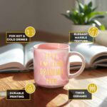 SOLINFOR Grandma Gifts - Best Grandma Ever - Mothers Day Birthday Gift for Grandmother, Nana, New Grandparents to Be - Funny Pink Marble Ceramic Coffee Cup