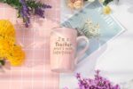 Teacher Appreciation Gifts, I'm a Teacher, What's Your Superpower Mug, Teacher Appreciation Mug, Gift for Teacher 14 Ounce Pink with Gift Box