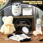 Teling Graduation Gifts for Her Graduation Gift Basket Set Includes Coffee Mug, Bracelet, Keychain, Candle, Towel, Socks, Scrunchie, Mirror Candle Card for Senior College...