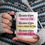 Thank You Gifts for Women - Coffee Mugs Ceramic 11oz with Makeup Bag, Appreciation Gift for Coworker Friends Teacher Nurse Staffs Employees Boss Mentor Leader, Leaving Farewell...