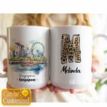 Trendy Hometown Singapore Map Lover Favorite Watercolor Traveler Singapore Place Holiday Custom Names Gifts Mugs Cup 11oz 15oz Ideas