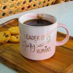 VILIGHT Teacher Appreciation Gifts for Women - Leader Of Tiny Humans Teacher Mug - Pink Marble Coffee Cup 11 Oz