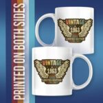 Vintage 1963 Birthyear 60th Birthday Mug - Cool Retro Groovy Birthday Gift Mug - 11 Oz Mug Gift For Holiday Birthday Christmas - Premium Ceramic Dye Sublimation Mug - Printed In...