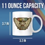 Vintage 1963 Birthyear 60th Birthday Mug - Cool Retro Groovy Birthday Gift Mug - 11 Oz Mug Gift For Holiday Birthday Christmas - Premium Ceramic Dye Sublimation Mug - Printed In...