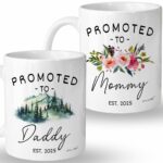 Vivulla68 Promoted to Parents Mommy Daddy 2025 Mugs, New Parent Gifts for Couple, New Mom and Dad Gifts First Time 2025, New Parents Christmas Gifts, Parent Coffee Mugs, Mom and...