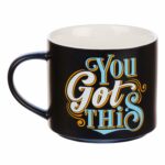 XL Black Coffee Mug You Got This, Funny Birthday Gifts for Women/Men, Mom, Dad Co-worker Boss Lady Mug, Retro-Inspired Designs - 15oz Cup