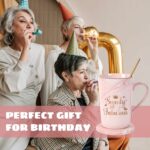 YHRJWN - 70th Birthday Gifts for Women, Seventy and Fabulous Mug, Best Gifts for 70 Year Old Woman, Happy 70th Birthday Gifts for Grandma Mom Sister Friend, Pink 14 Oz with...