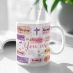 You Are Christian Inspirational Mug Gift for Women Pastors Wife, Biblical Appreciation Gifts, Positive Christian Faith Jesus God Bible Verses Mug, Baptism Mug Gifts for...