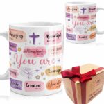 You Are Christian Inspirational Mug Gift for Women Pastors Wife, Biblical Appreciation Gifts, Positive Christian Faith Jesus God Bible Verses Mug, Baptism Mug Gifts for...